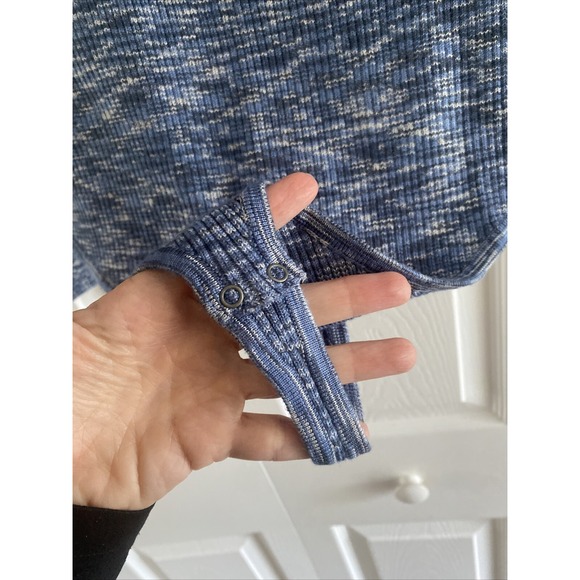 Abercrombie Fitch Women's Large Blue Ribbed Knit Bodysuit NEW Clean Girl Boho - Picture 6 of 9